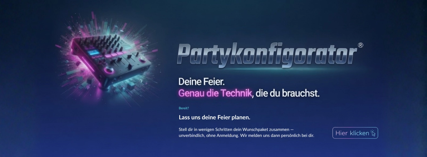 Partykonfigurator – Lass uns deine Feier planen. Hier klicken.